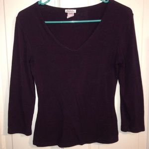Purple Quarter Length Sleeve Top